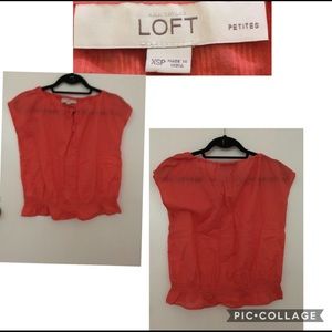 XS Petite Loft Coral Summer Top
